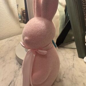 Pink flocked rabbit easter